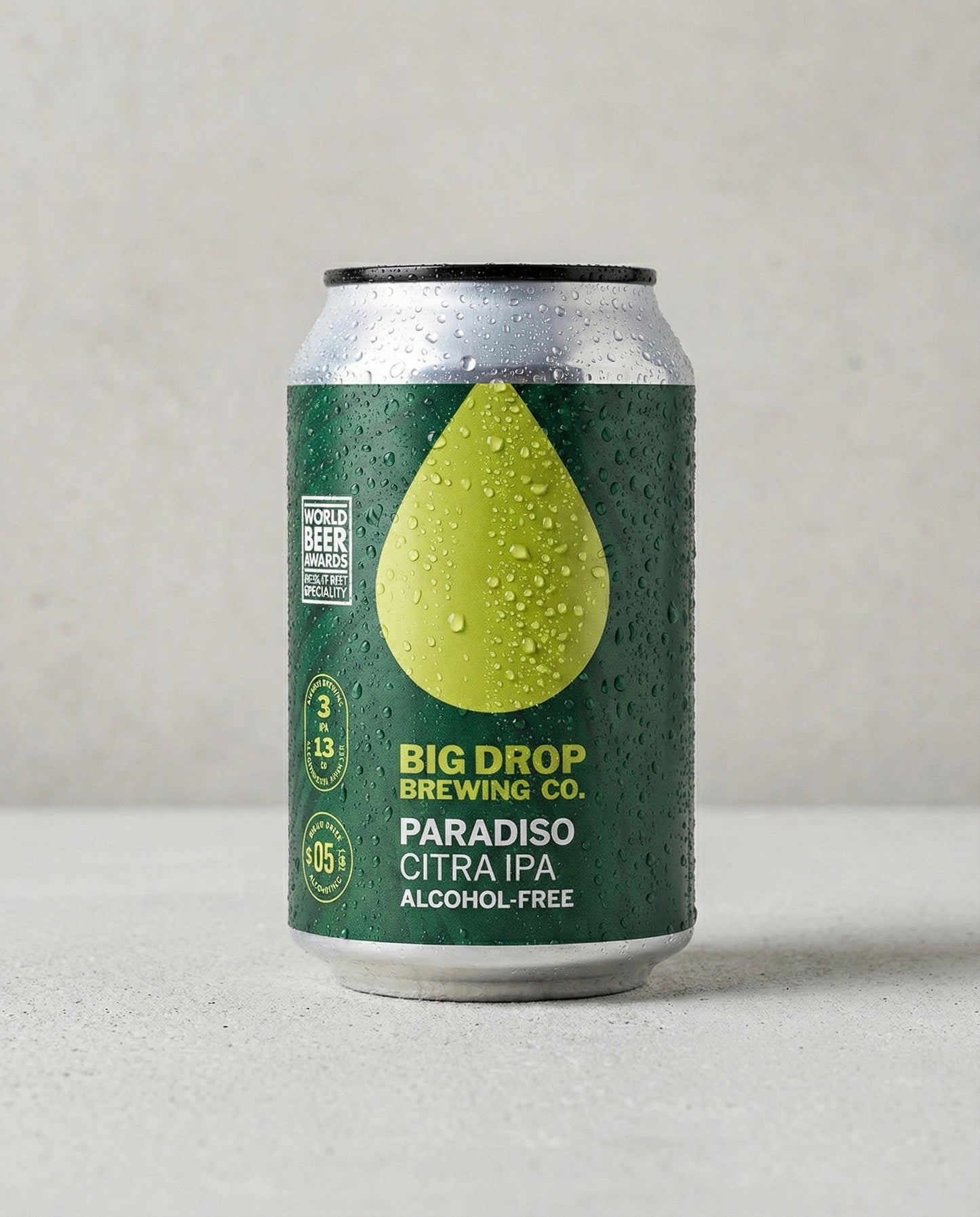 Big Drop Paradiso Citra IPA can front view on concrete background
