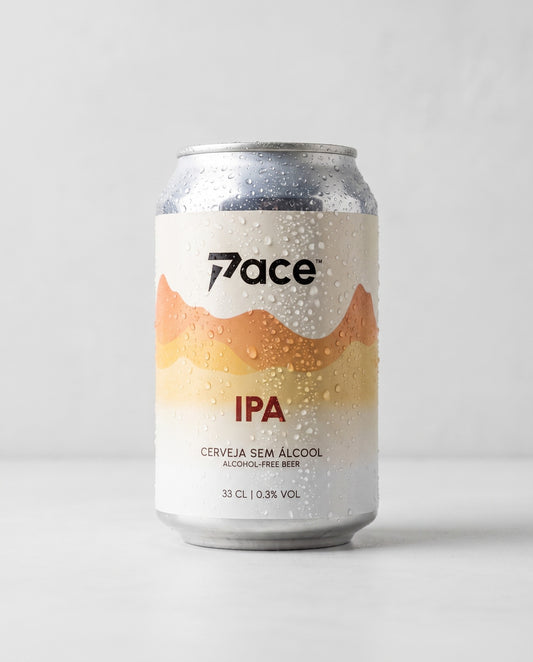 Pace IPA 0.3% functional alcohol-free beer can front view on concrete background
