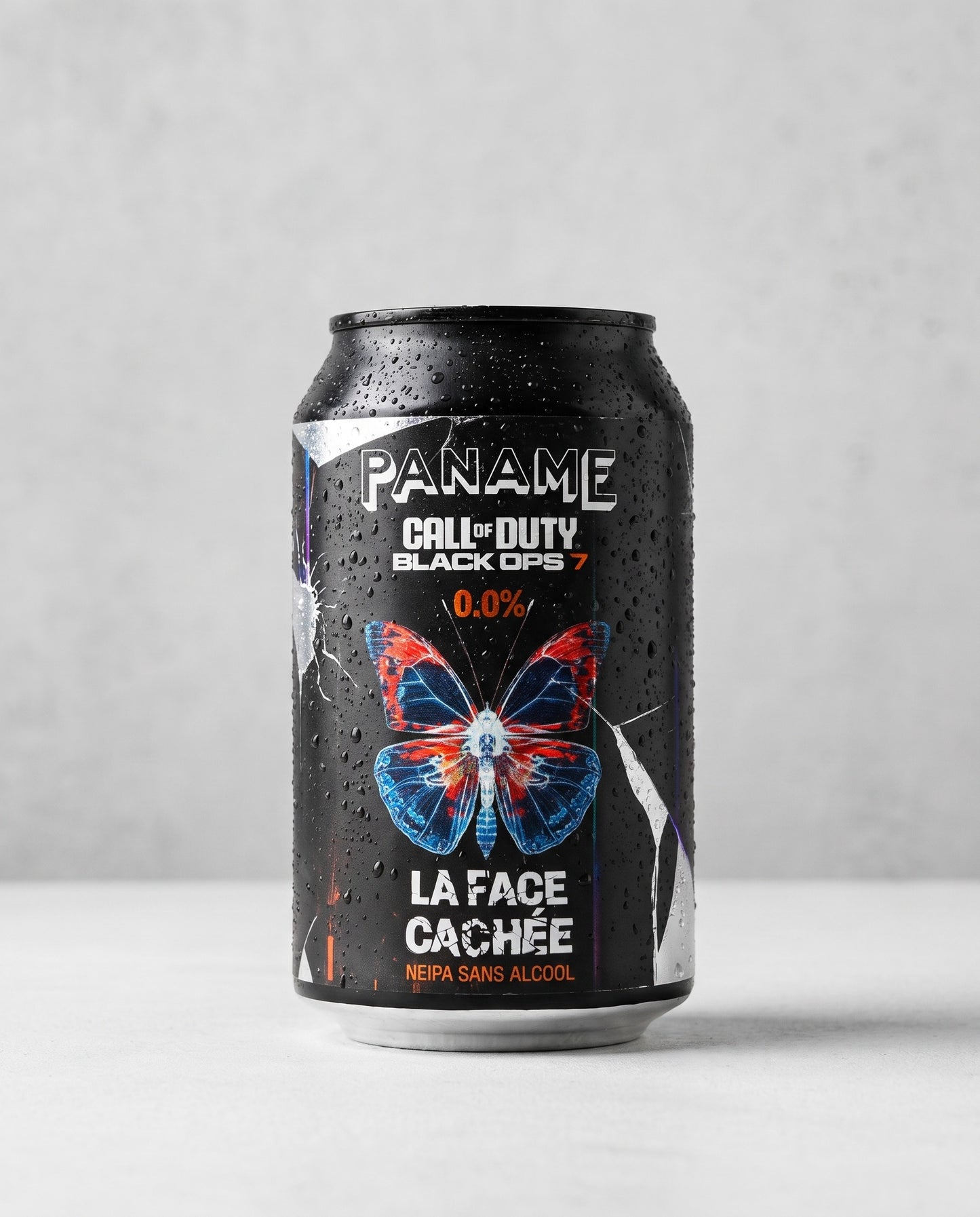 Paname La Face Cachée 0.0% alcohol-free NEIPA can front view on concrete background