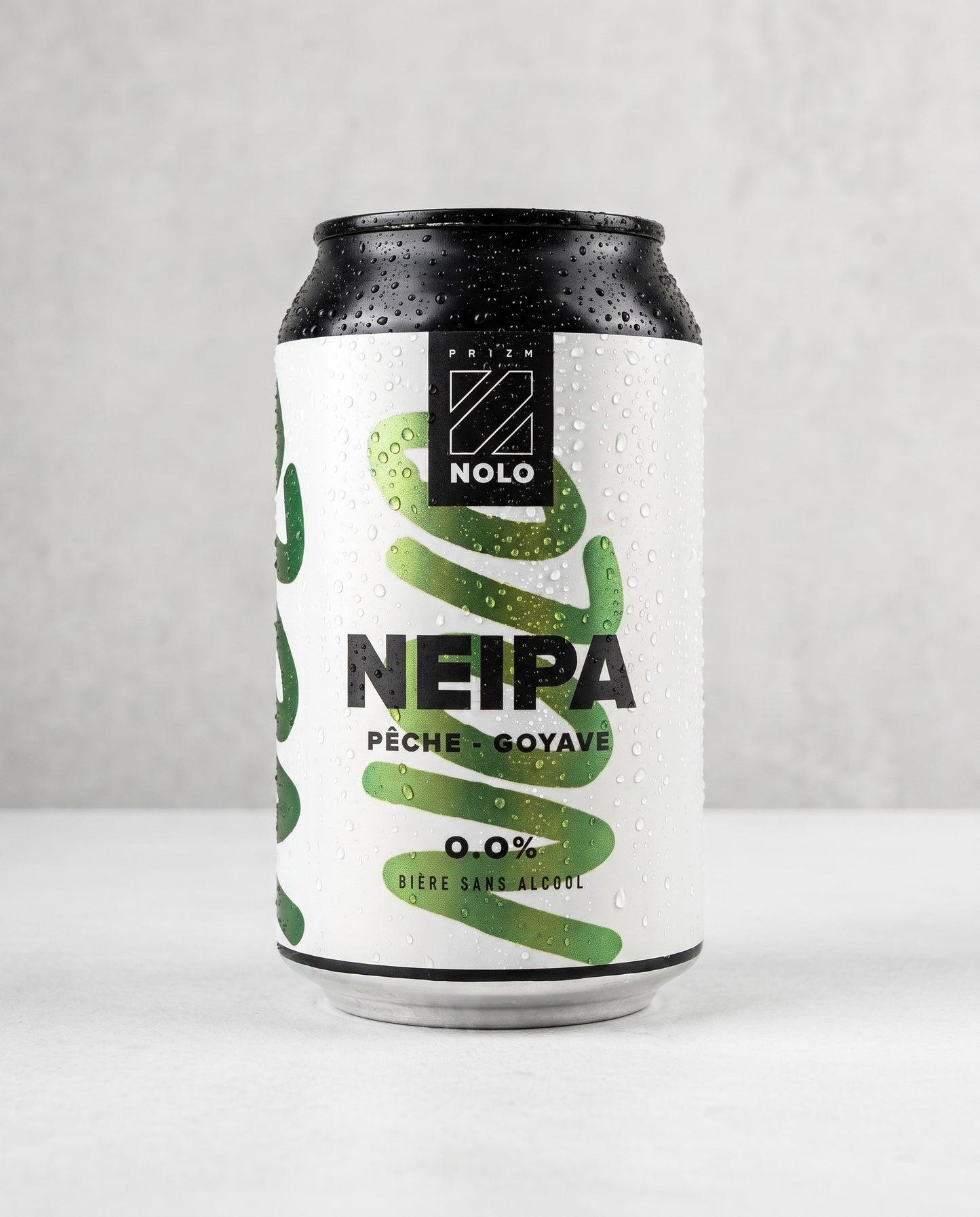 Prizm NOLO NEIPA Pêche Goyave can front view on concrete background