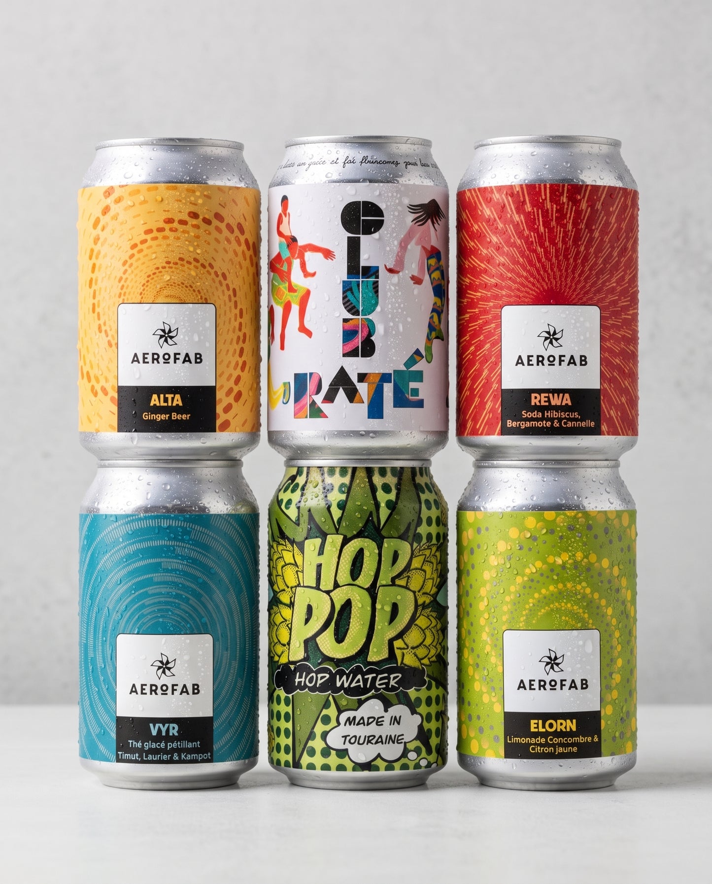 Soda Pack, twelve cans of alcohol-free adult soft drinks from France and Belgium