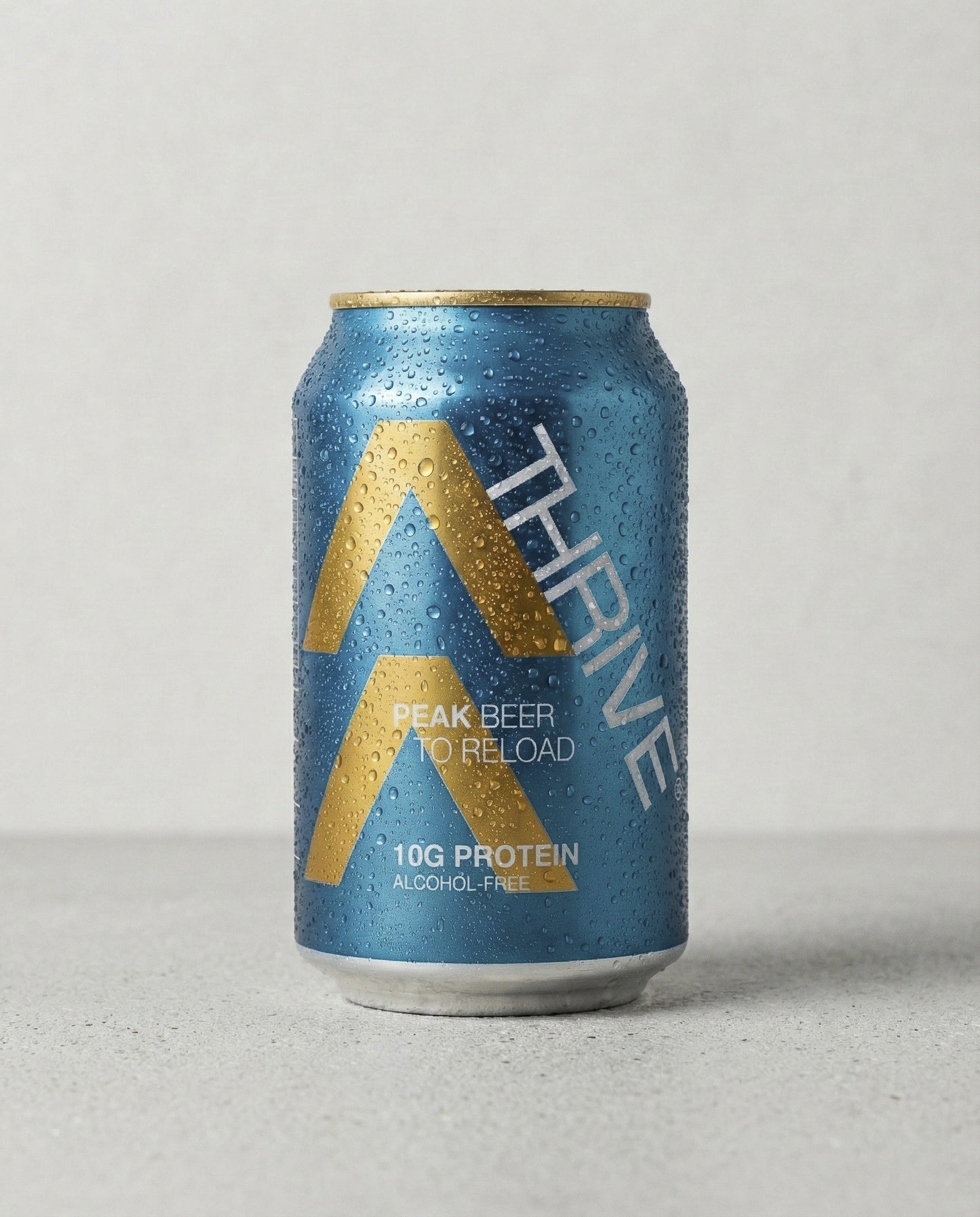 Thrive Peak Beer can front view on concrete background
